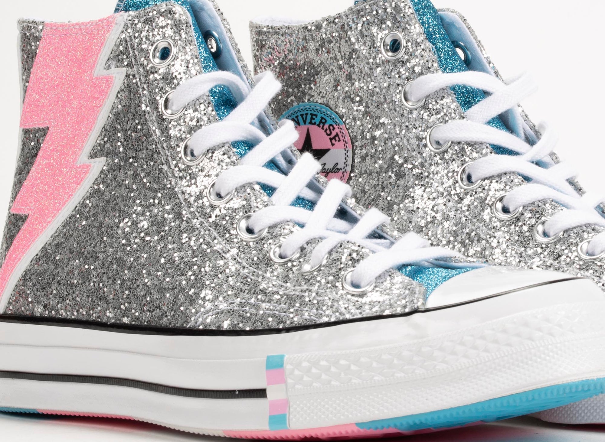 converse rainbow glitter