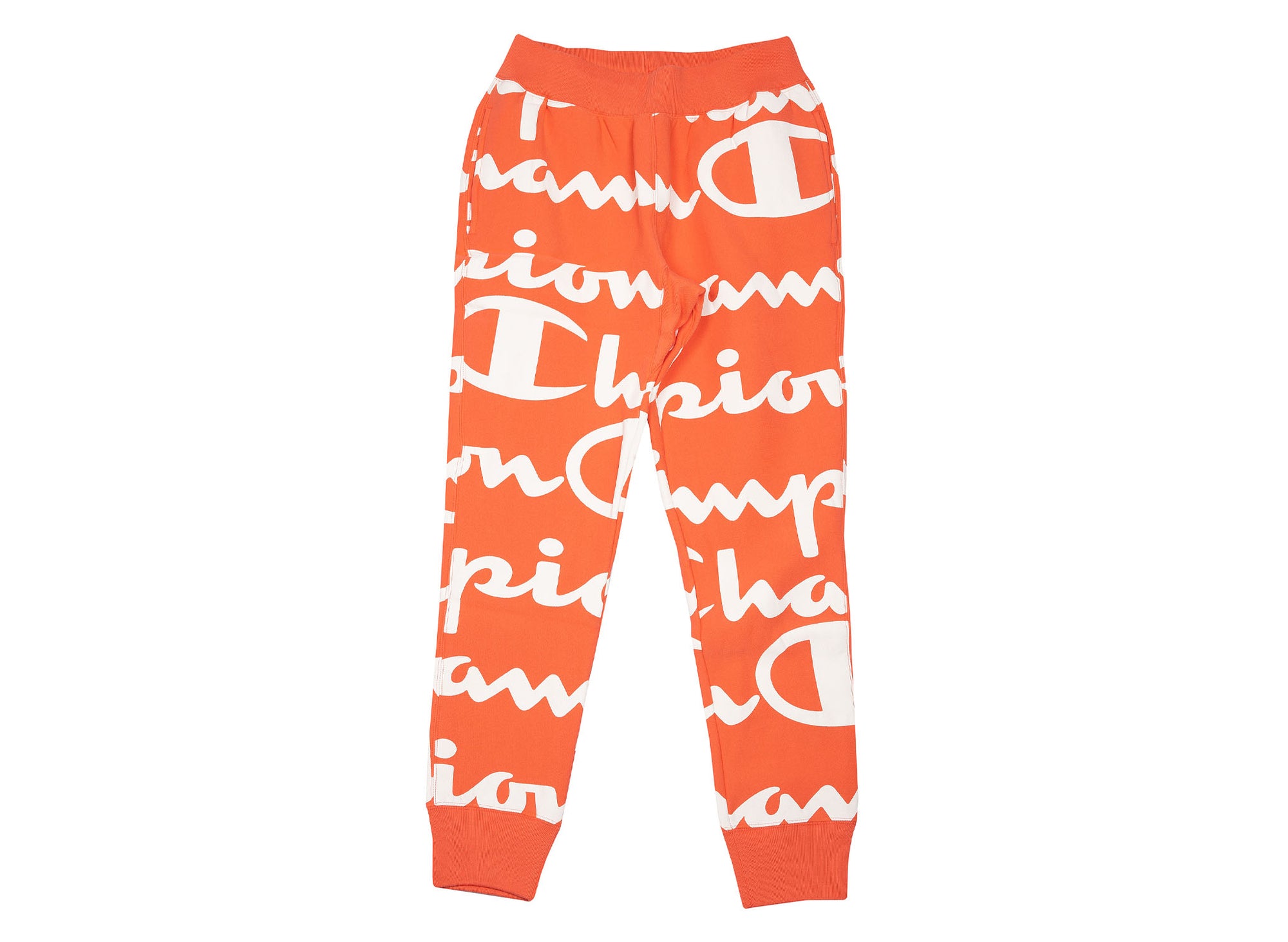 champion orange joggers