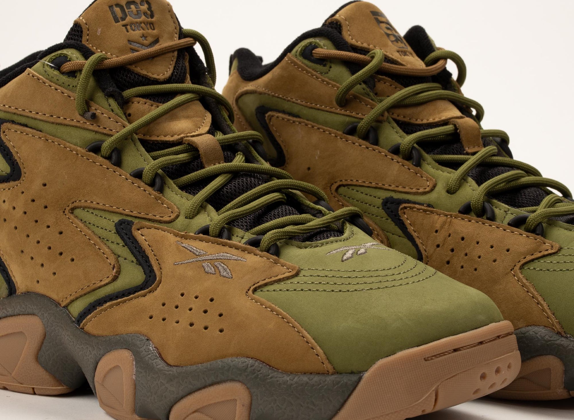 khaki green reebok