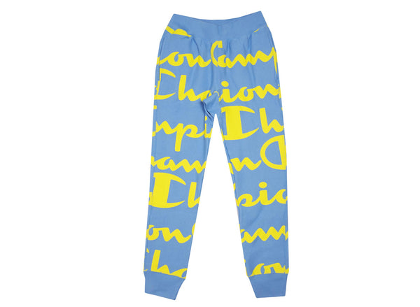 champion blue and yellow sweatpants