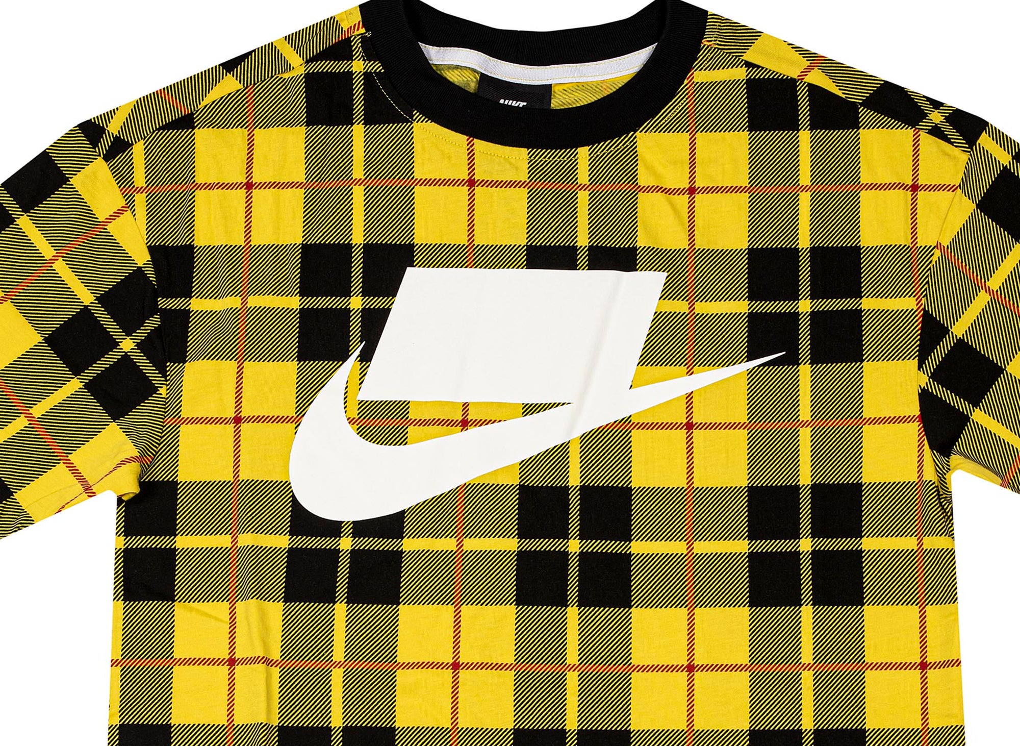 nike yellow plaid shirt