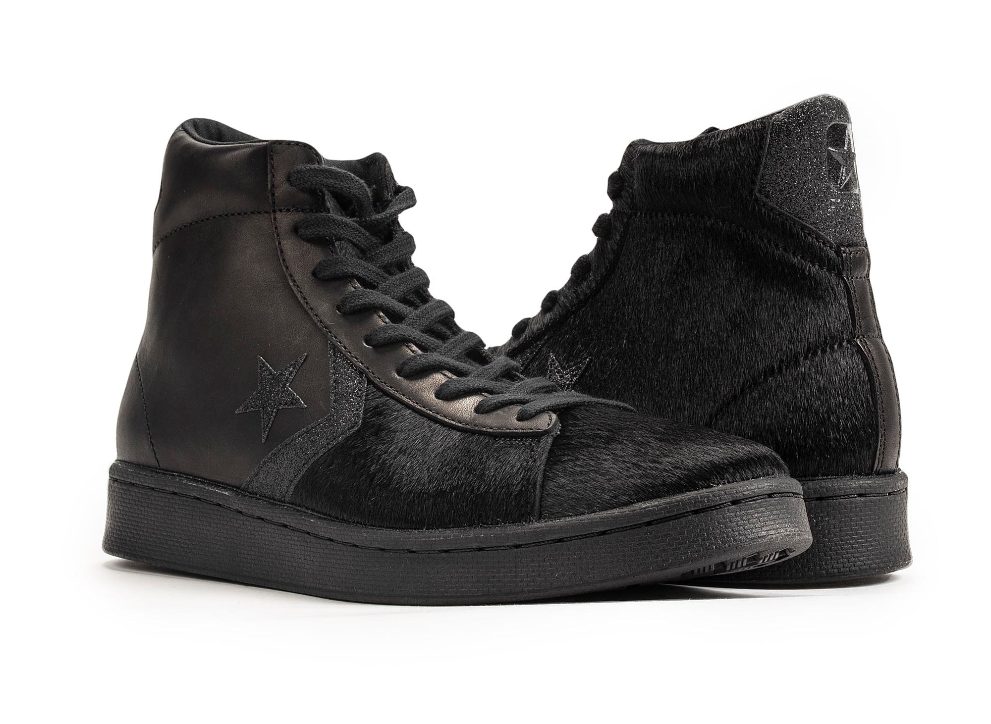 converse pro leather mid black