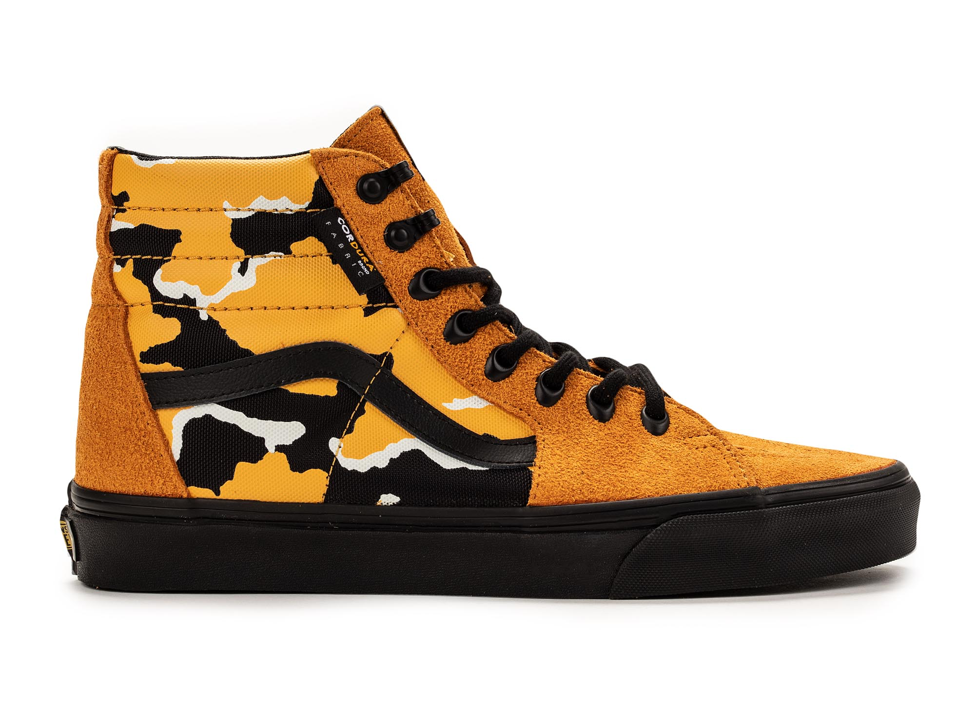 orange and yellow camo vans