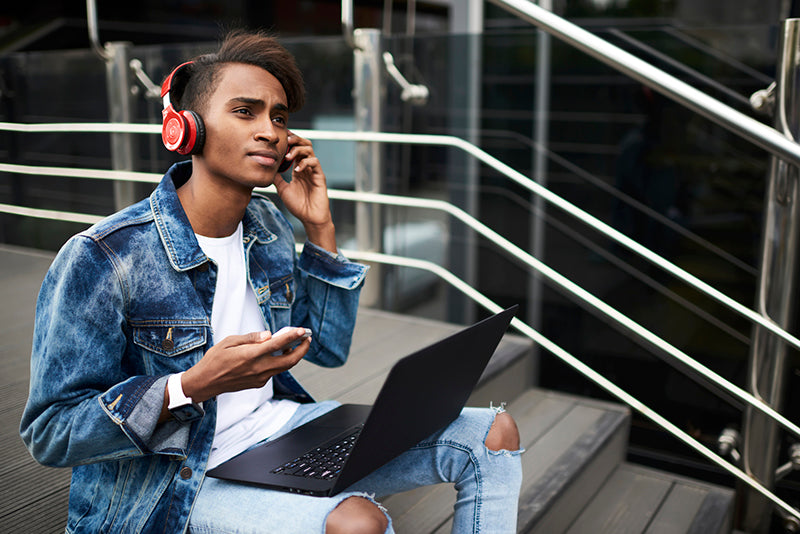 Person enjoying the benefits of a bluetooth receiver