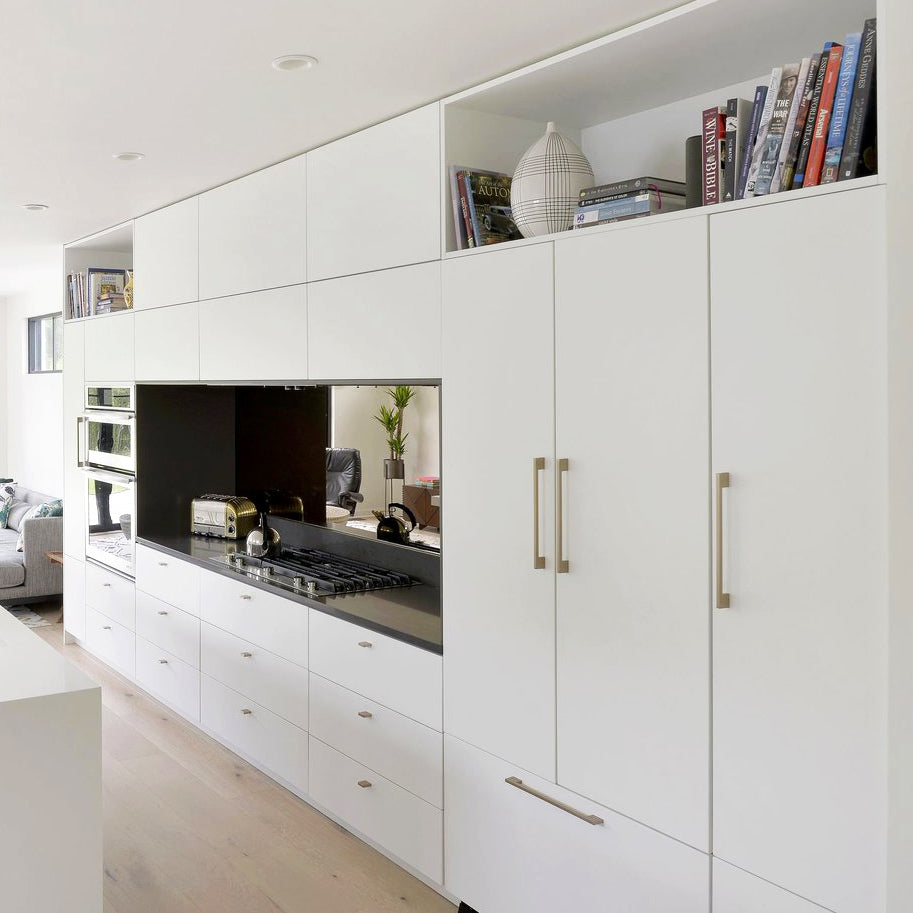 white slab media room