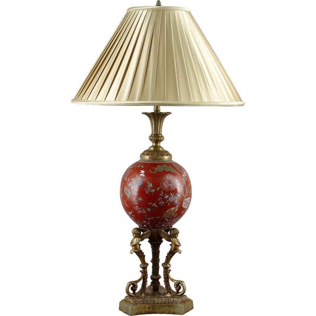 Lovecup Red Cherub Porcelain Table Lamp L117 Lovecup