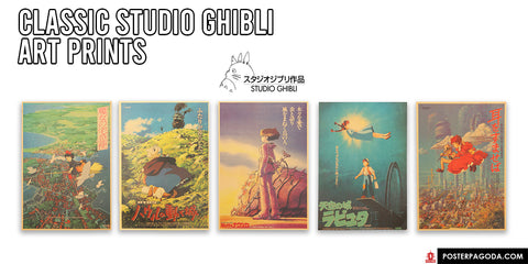 studio ghibli classic anime original japanese movie posters art prints by hayao miyazaki official best Christmas gifts