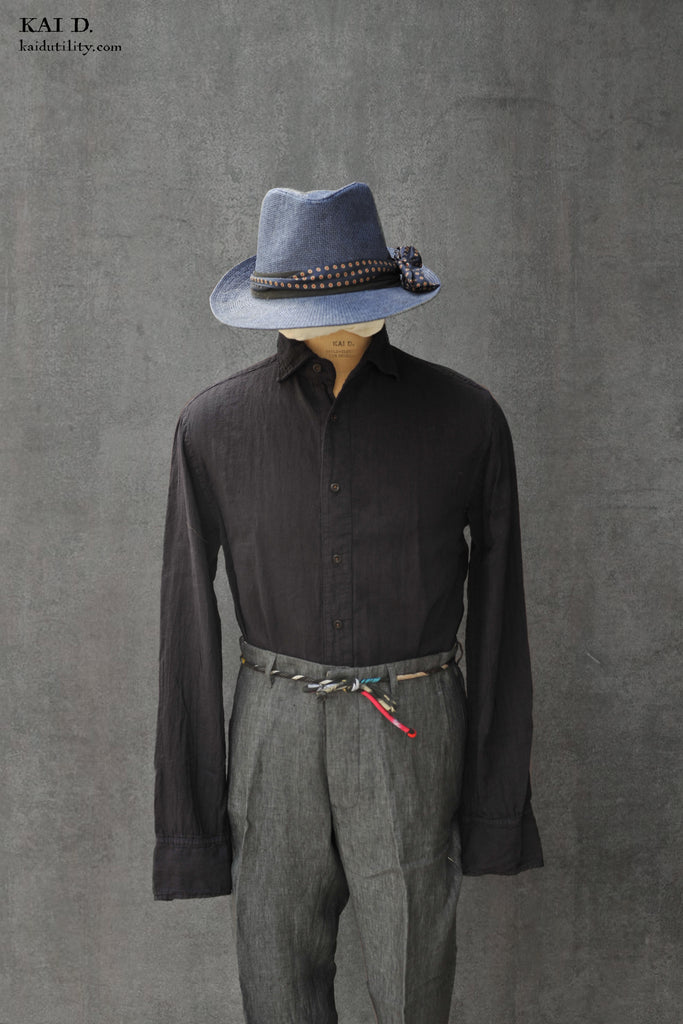 Kai D Utility — Garment Dyed Linen McQueen shirt - Deep Indigo - M, L ...