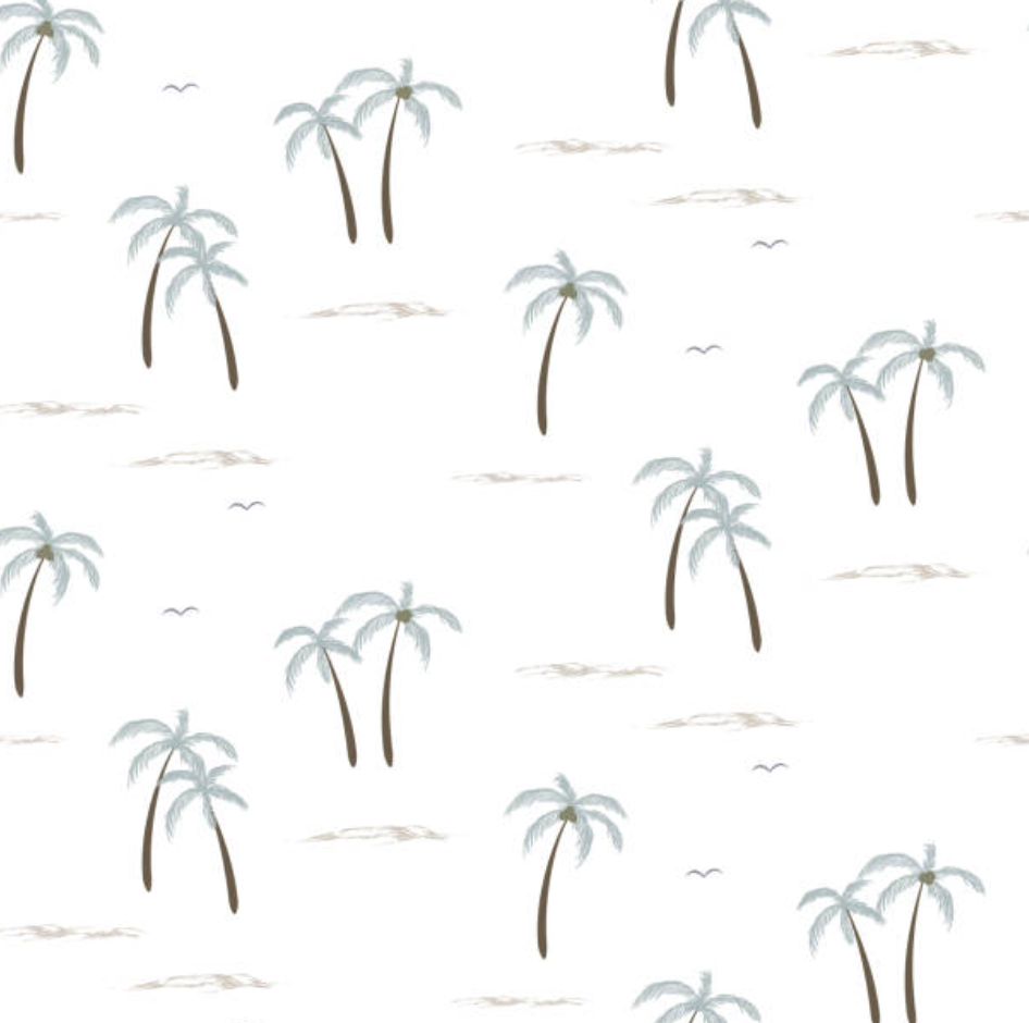 Blue Palms - 100% Cotton Woven Fabric – Minkee Minky Fabrics Australia