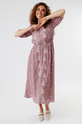 modest dresses, modest plus size dresses, dusty rose modest dress, modest midi dresses, cute missionary dresses, cute teacher clothes