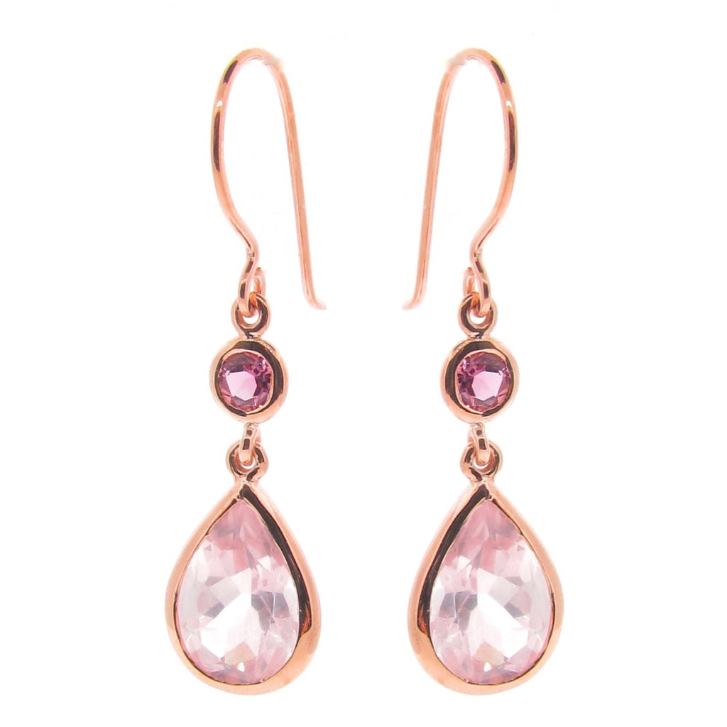 Rose Gold 'Coloured Love' double drop earrings | Argenton Design for ...