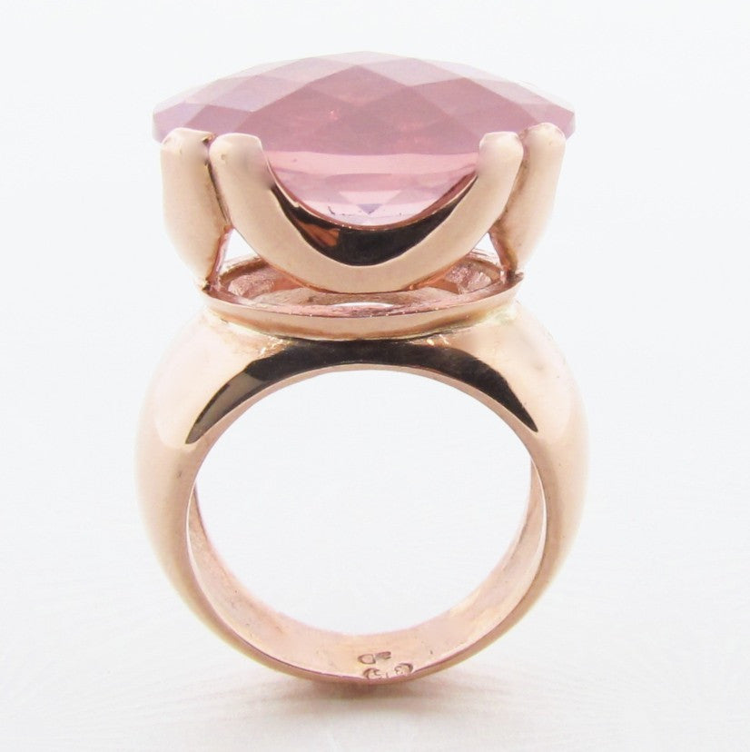 Rose Gold and Rose Quartz 'Crown Cocktail' Ring | Argenton Design ...
