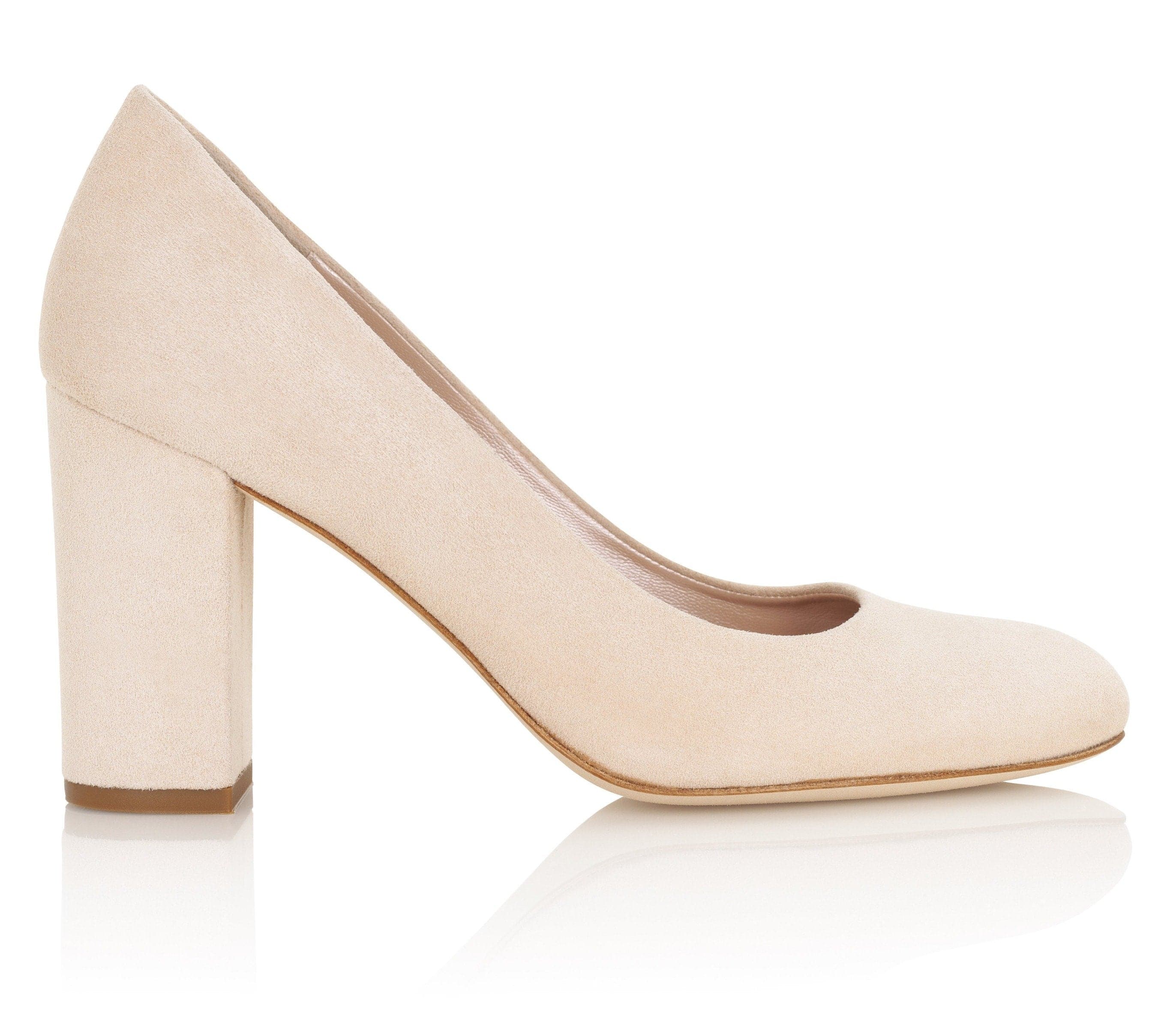 blush block heel shoes