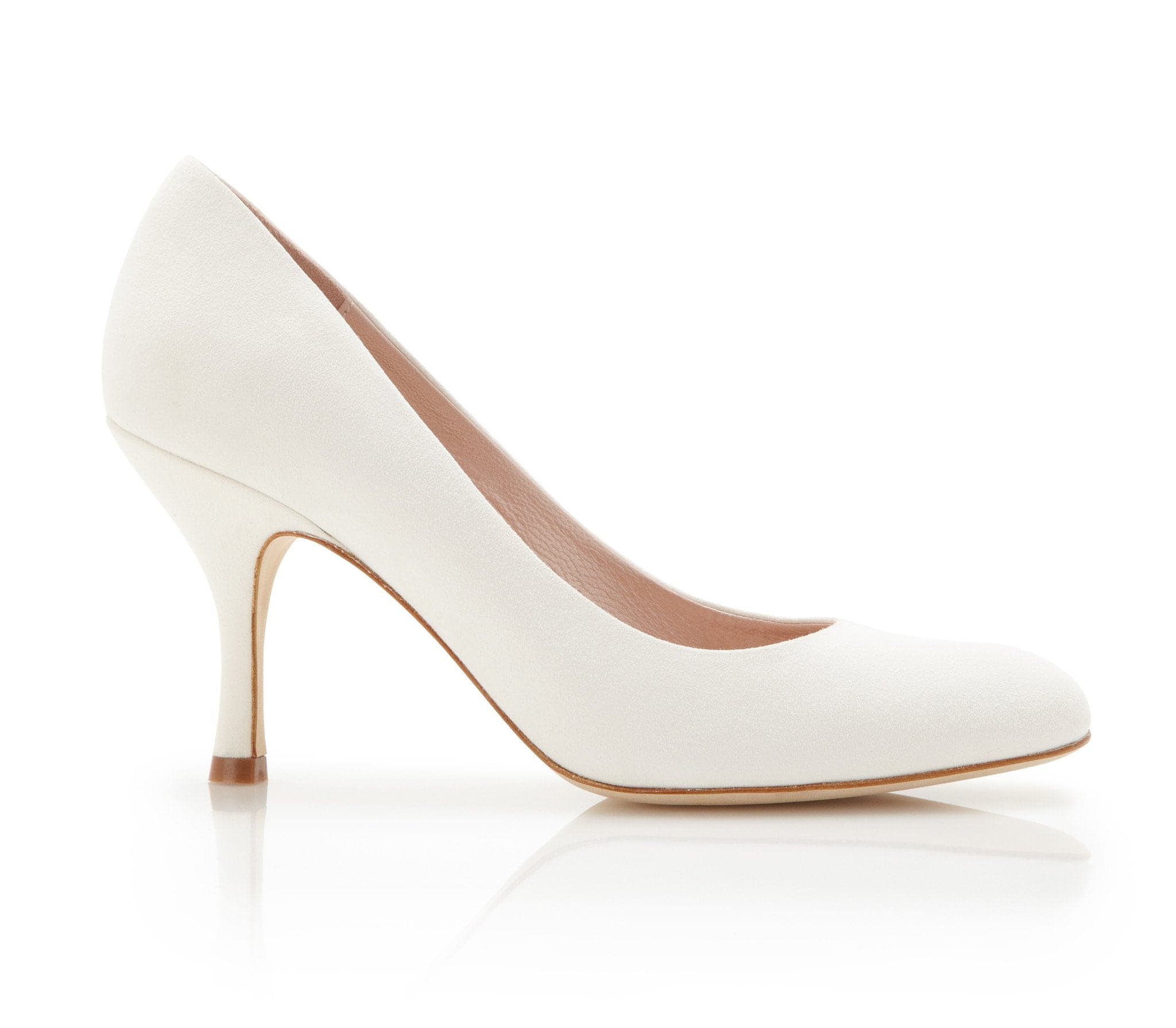 Poppy Ivory Suede Mid Heel Wedding Shoe 