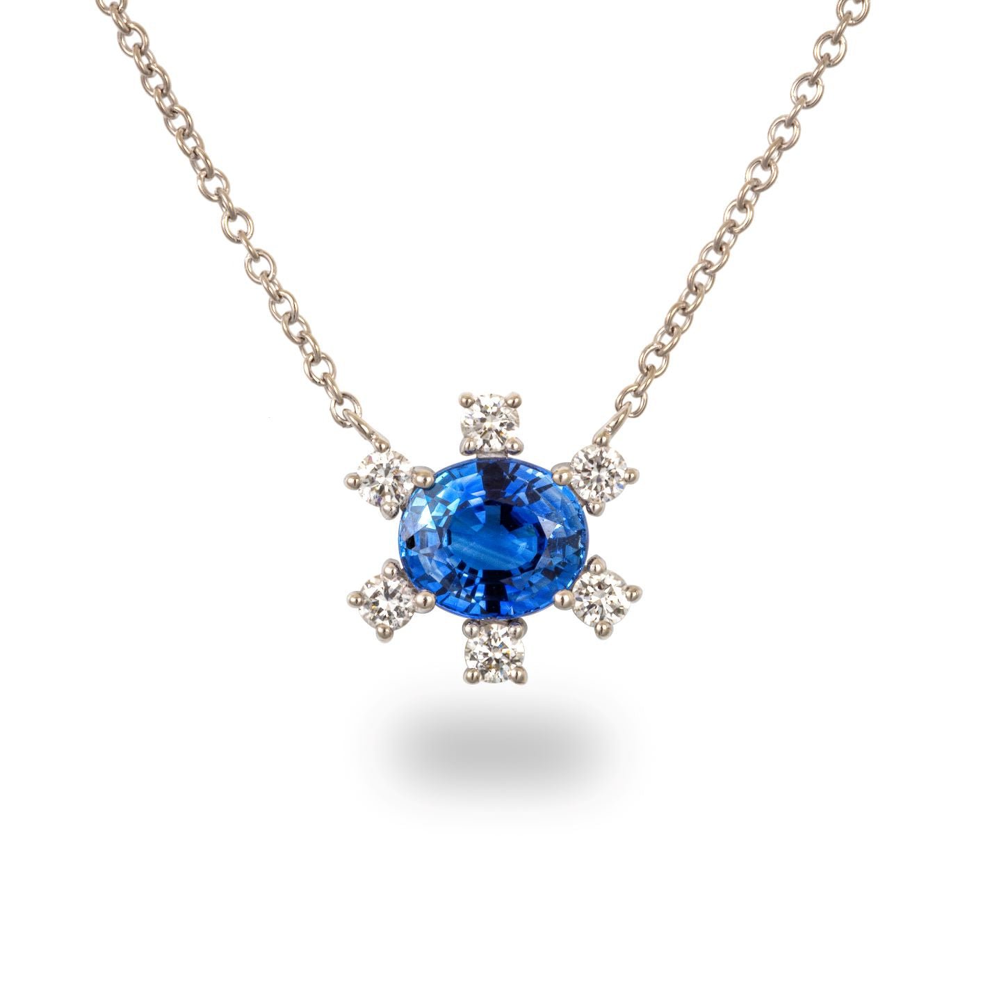 Sapphire Flower Necklace - Lindsey Leigh Jewelry product image