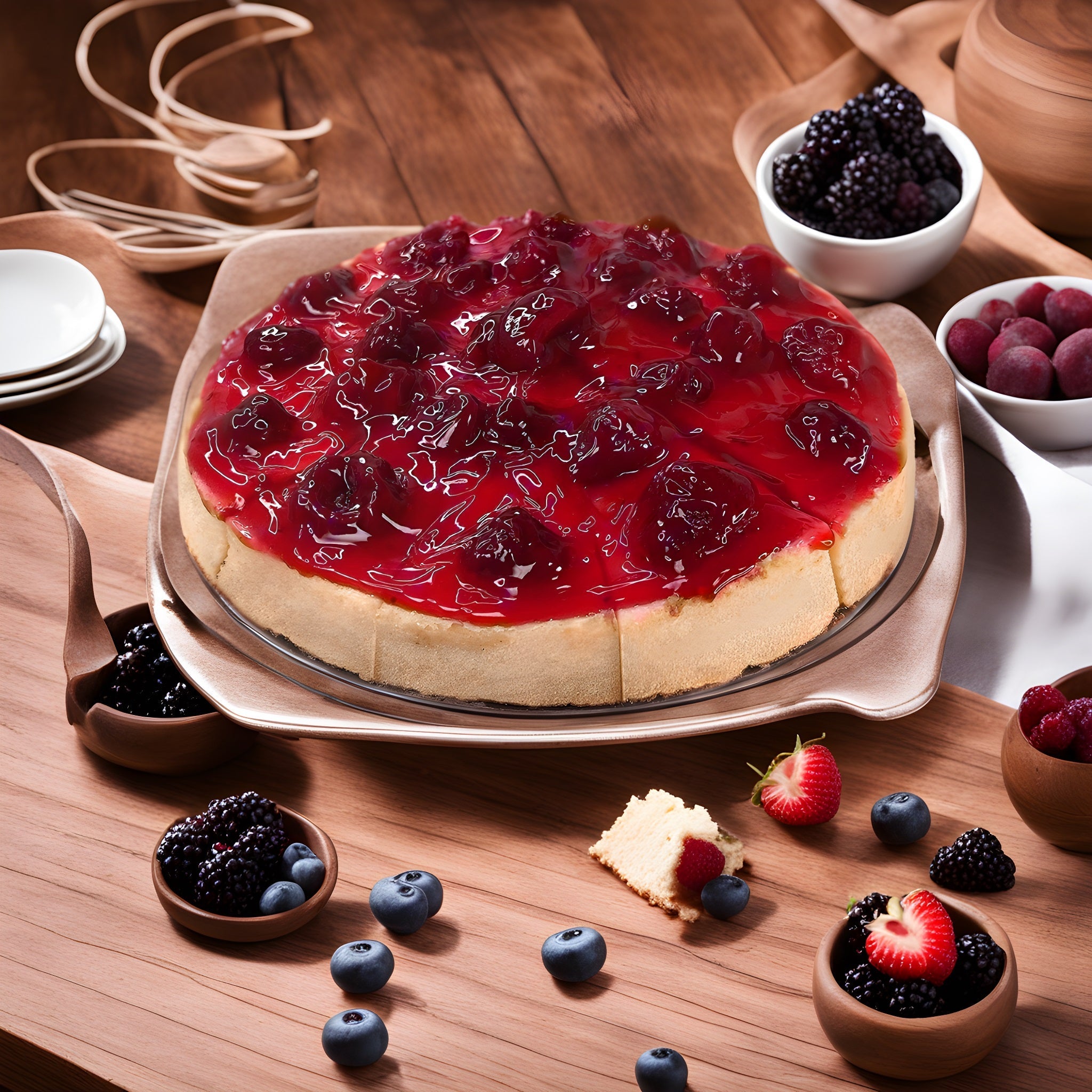 Andy Anand Deliciously Freshly Baked Sugar-Free Strawberry Cheesecake - The Best Classic Taste