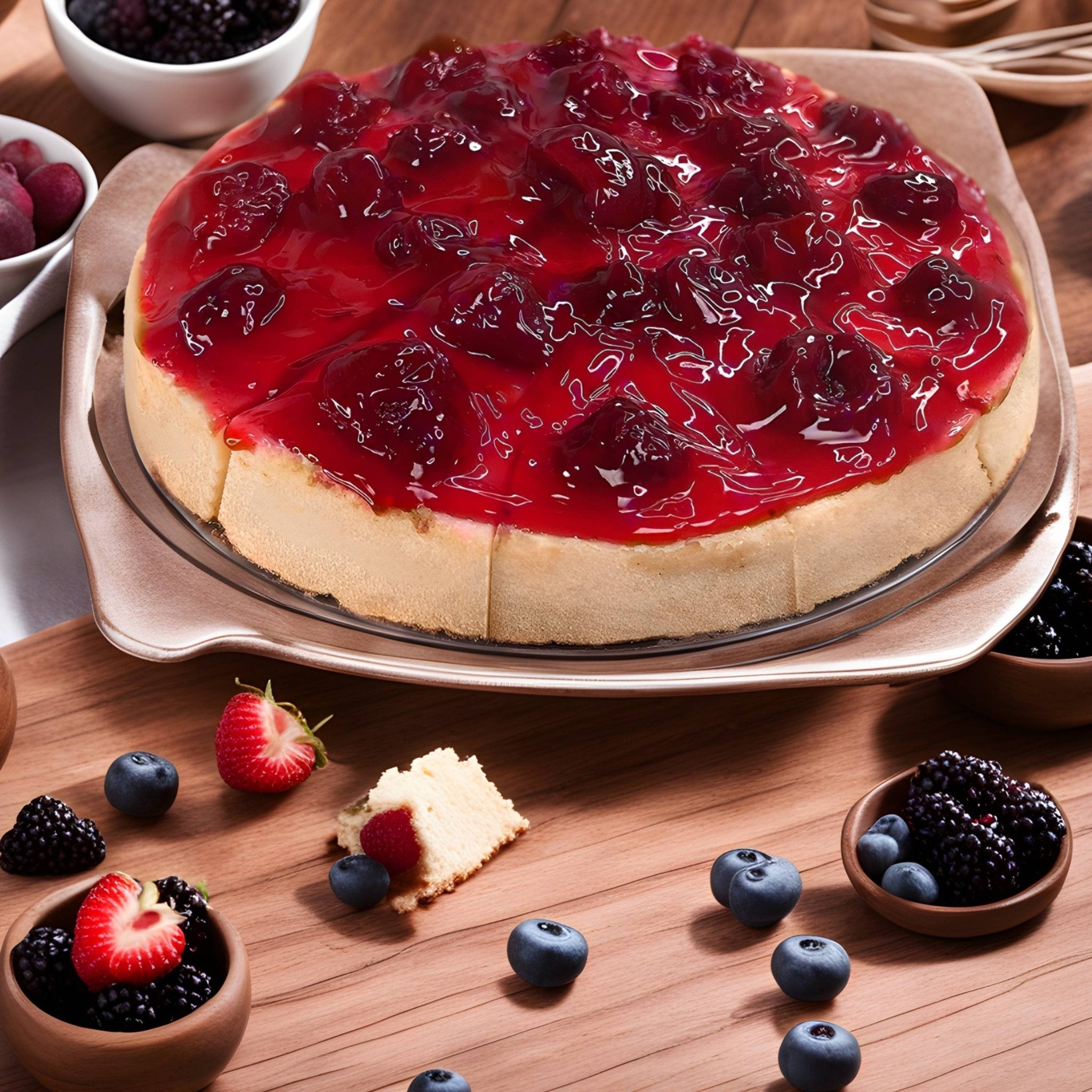 Andy Anand Deliciously Gluten Free & Sugar Free Strawberry Cheesecake 9" - Indulge in Creamy Bliss