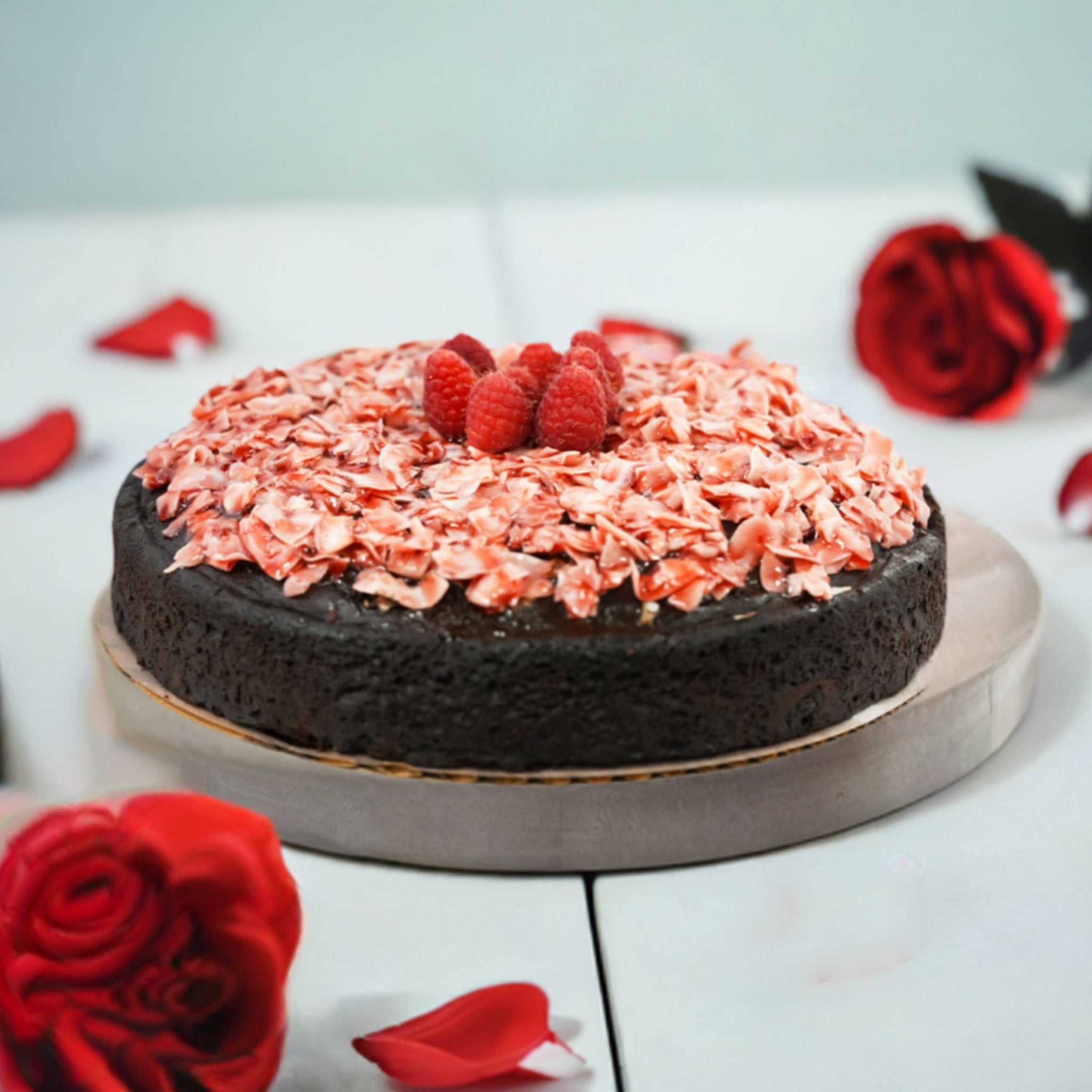 Andy Anand Sugar Free Exquisite 9" Raspberry Chocolate Coconut Cake 9" with Real Chocolate Truffles
