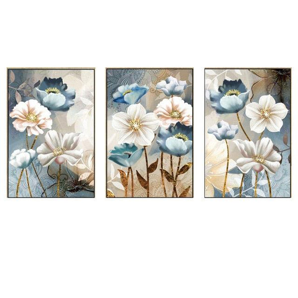 Nordic Abstract Flowers Canvas Wall Art - Apartment 201