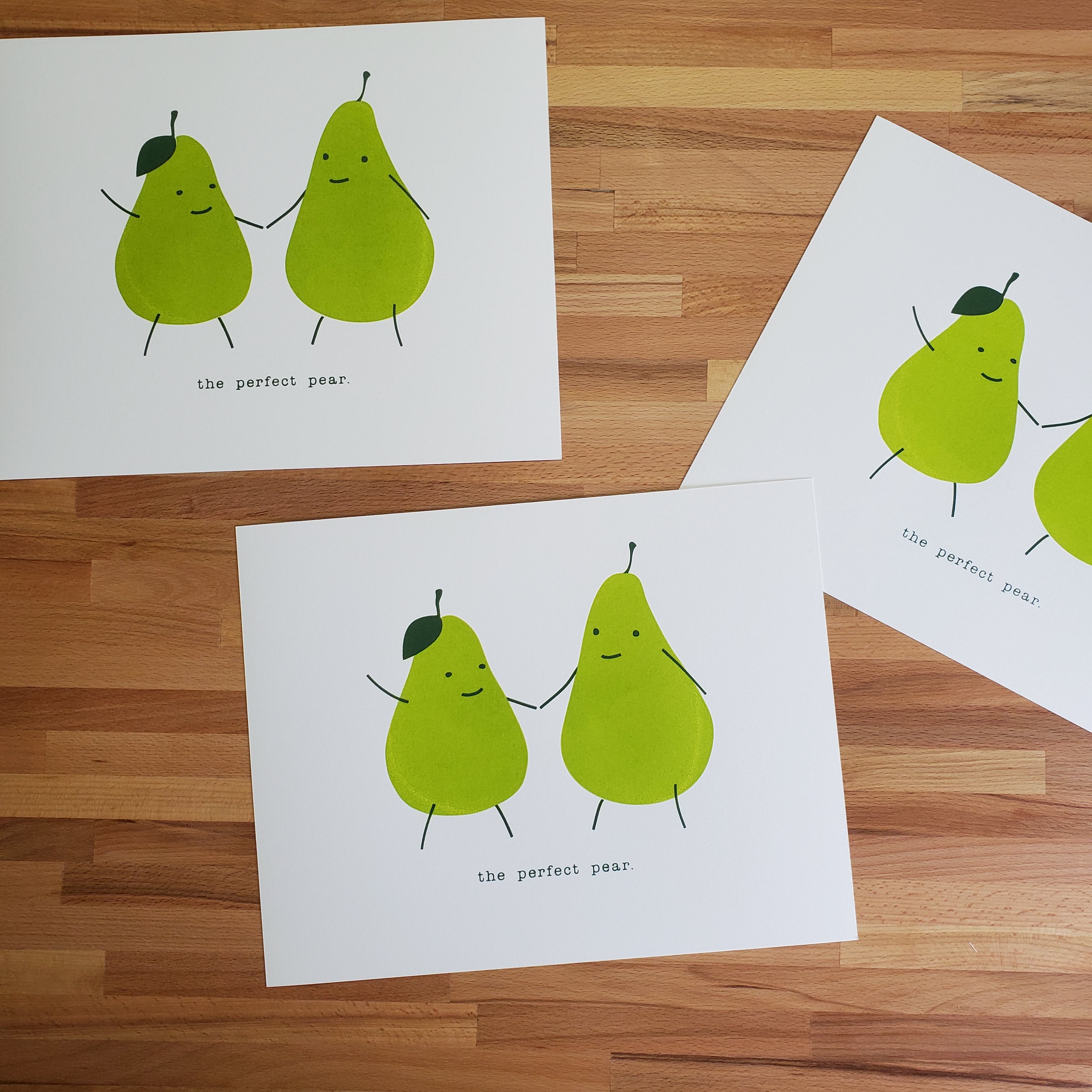 Perfect Pear 14 x 11 Silk Screen Print - Hand Printed Poster - Unframed