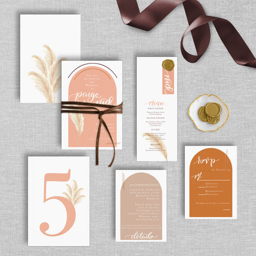 Terracotta Arch Wedding Invitations for Boho Desert Wedding – fioribelle