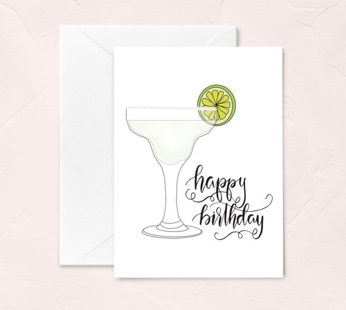 happy birthday margarita glass