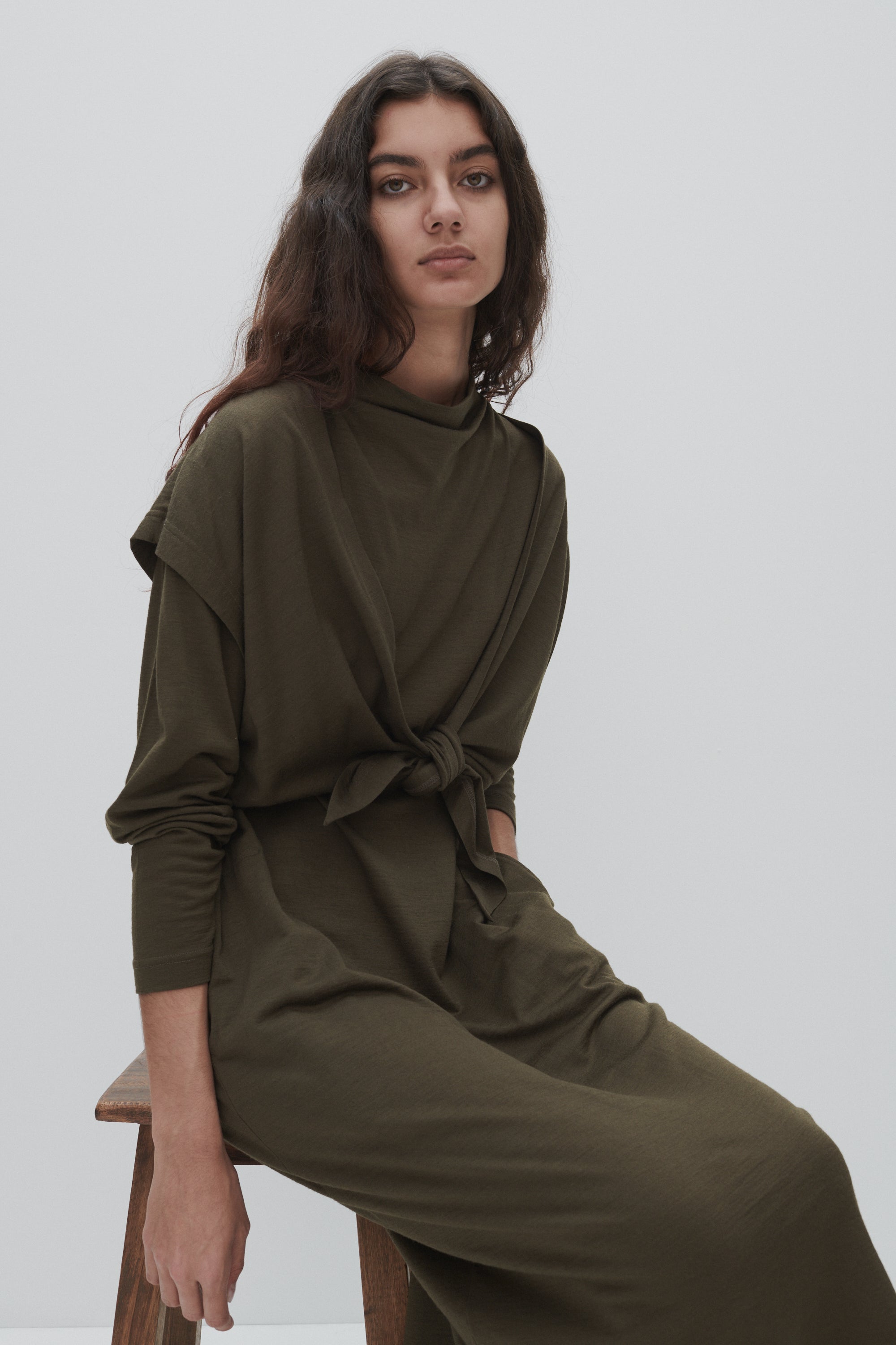 Issey Miyake Green Wool Dress