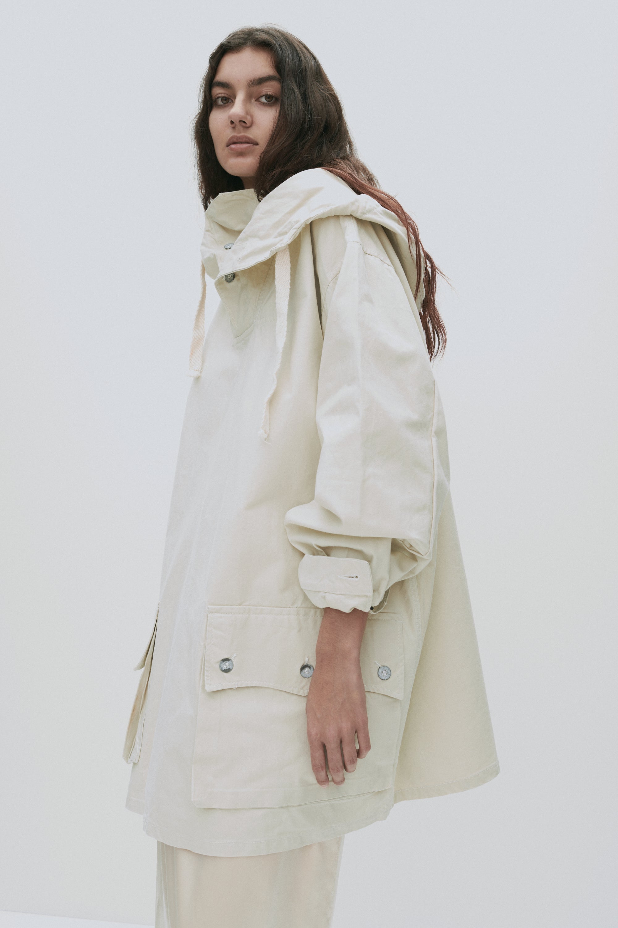 Ivory Canvas Parka