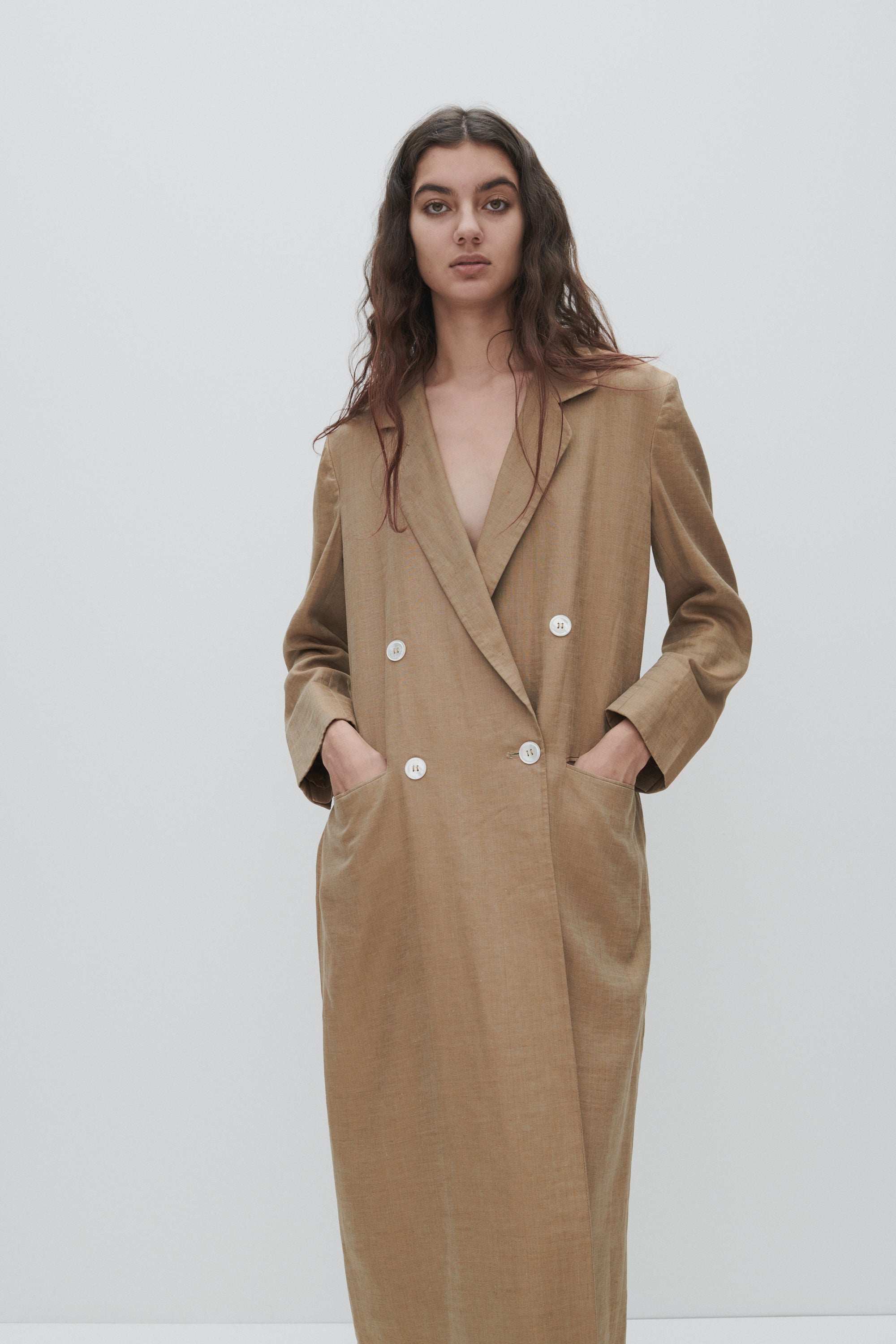 Vintage Perry Ellis Linen Trench