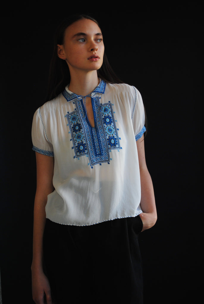 1930's Hungarian Embroidered Blouse - Desert Vintage