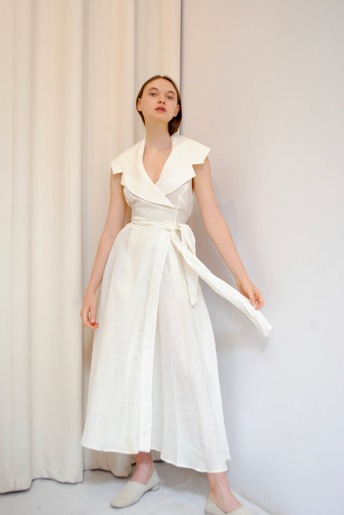 Vintage Linen Halter Dress