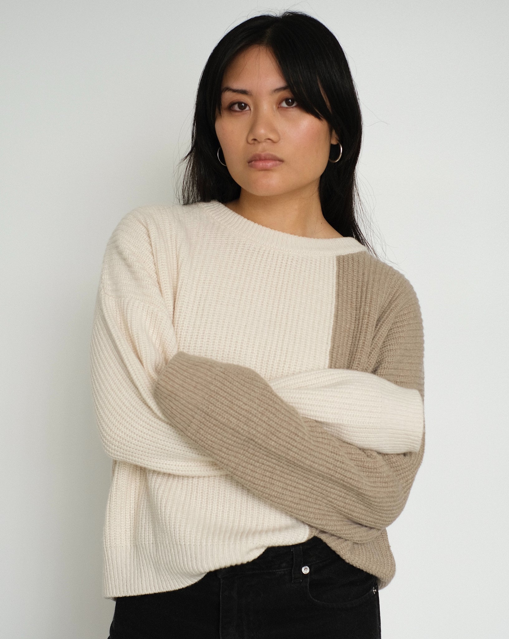 Samara Removable Fur Cuff Wool Sweater in Tan - Lisa Maree