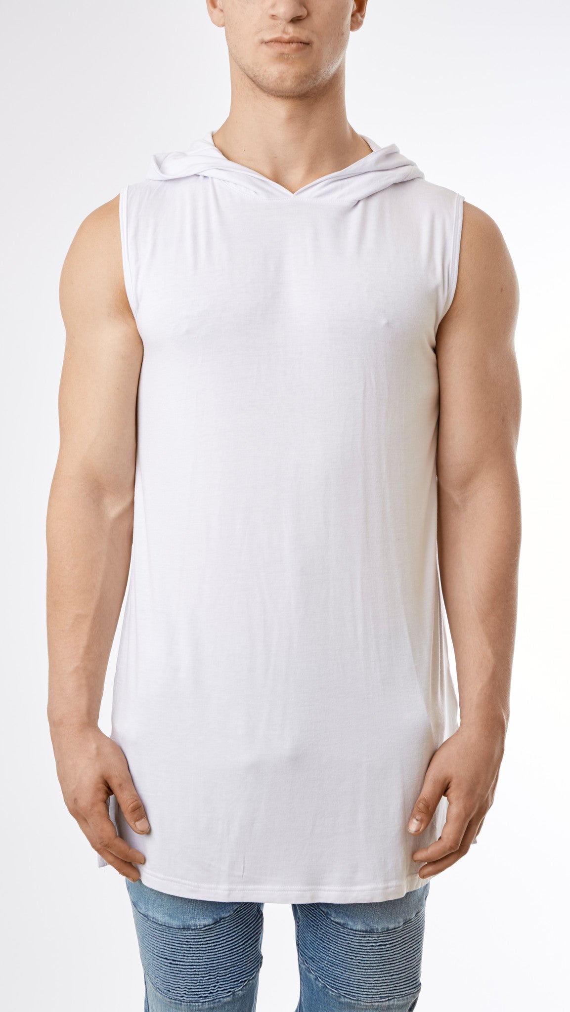 hooded muscle tee