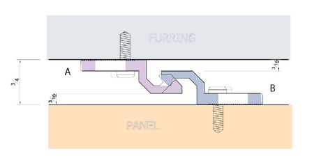 Ceiling Clip side profile diagram