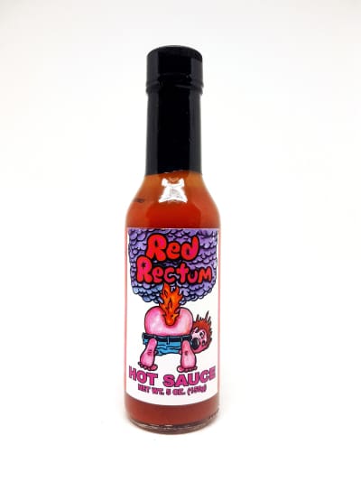 Red Rectum Hot Sauce Chilly Chiles 