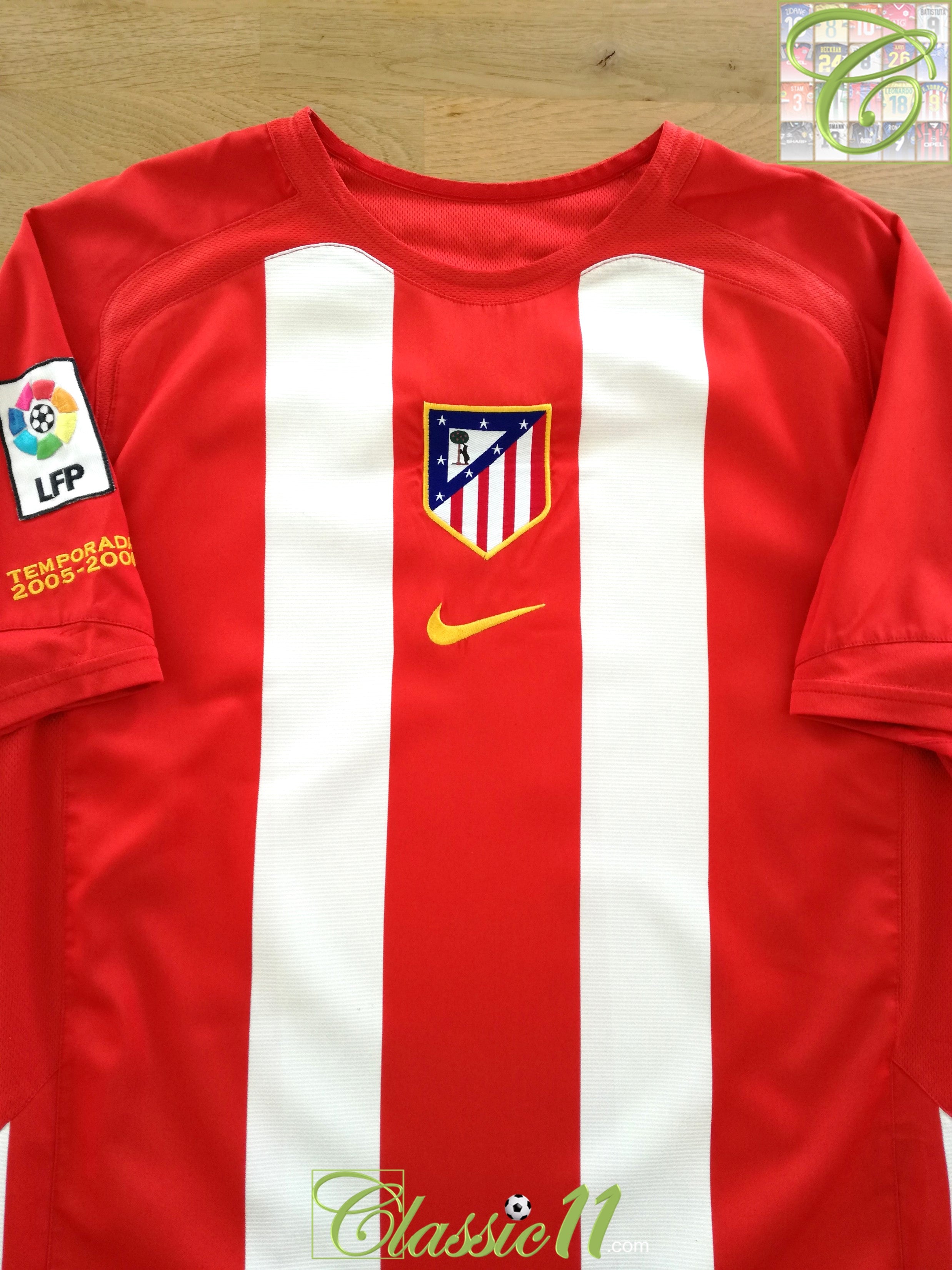 2005/06 AtlÃ©tico Madrid Home La Liga Football Shirt (S)