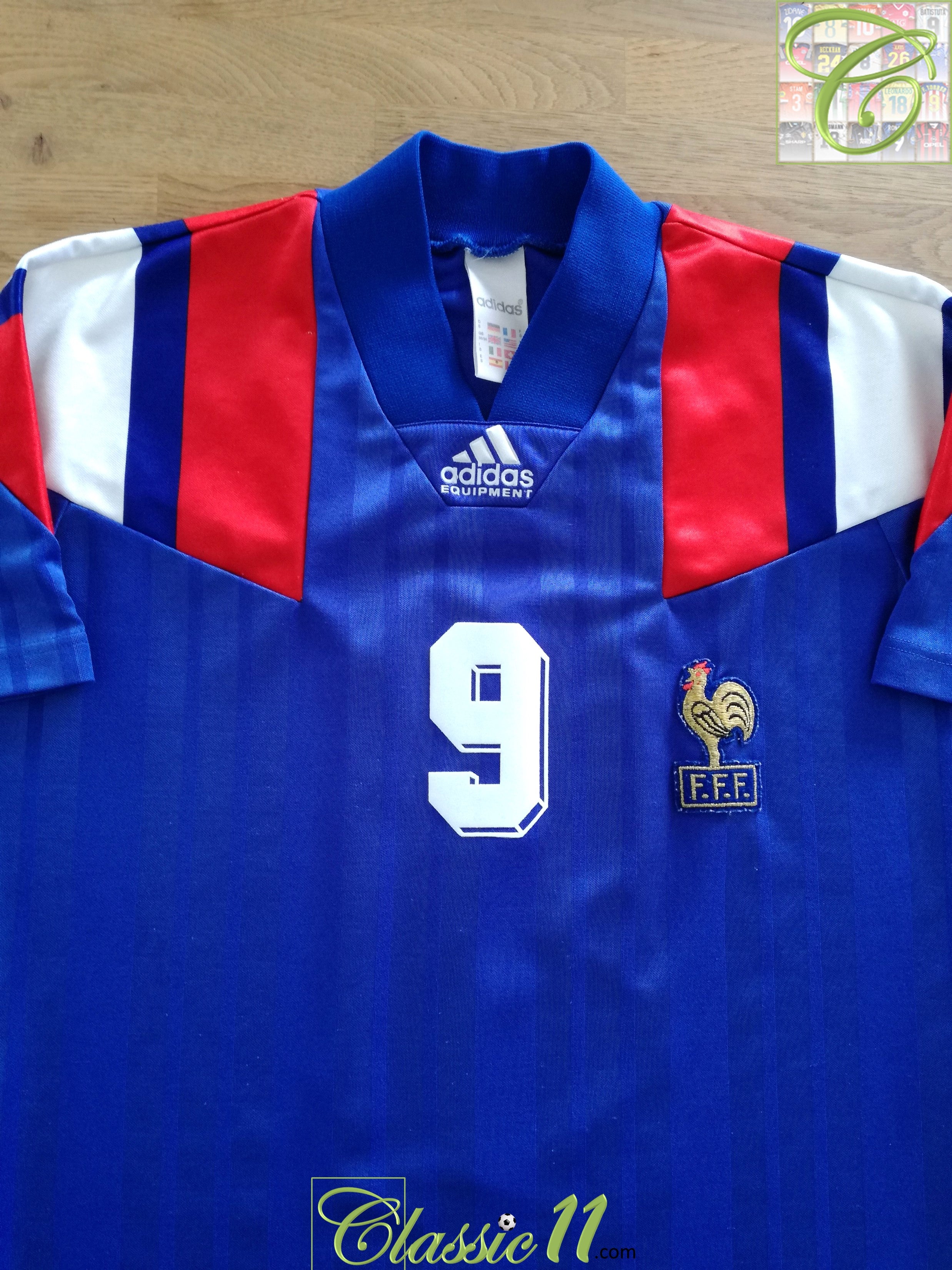 1992 France Home Football Shirt Papin #9 (S)