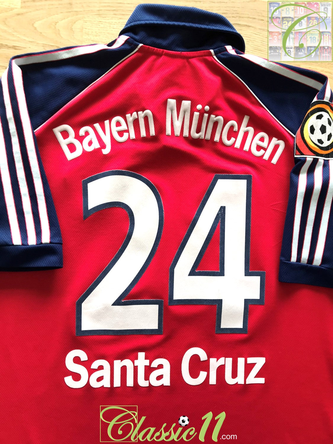 1999/00 Bayern Munich Home Bundesliga Football Shirt Santa Cruz #24 (M)