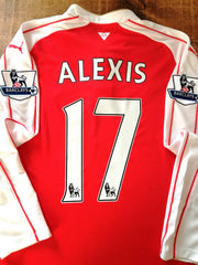 2015/16 Arsenal Home Premier League Football Shirt. Alexis #17 (XL)