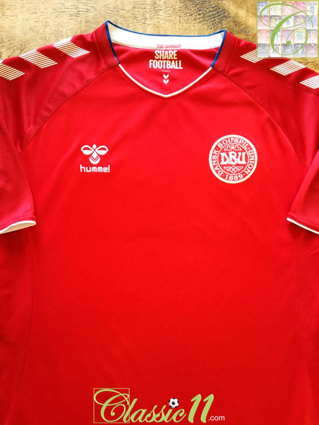 2018 19 Denmark Home Football Shirt Official Hummel Soccer Jersey Classic Football Shirts