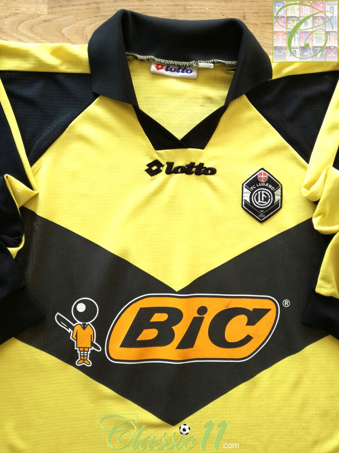 1997/98 Lugano Away Player Issue Football Shirt. #16 (S)