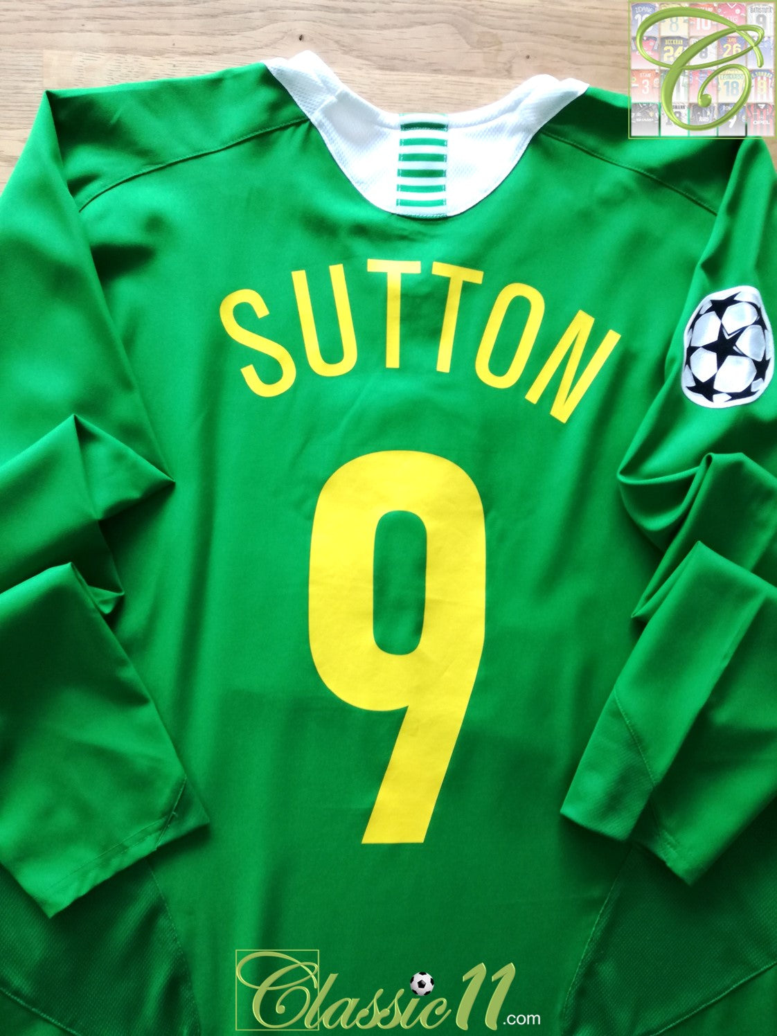 2005/06 Celtic Away Champions League Football Shirt. Sutton #9 (M)