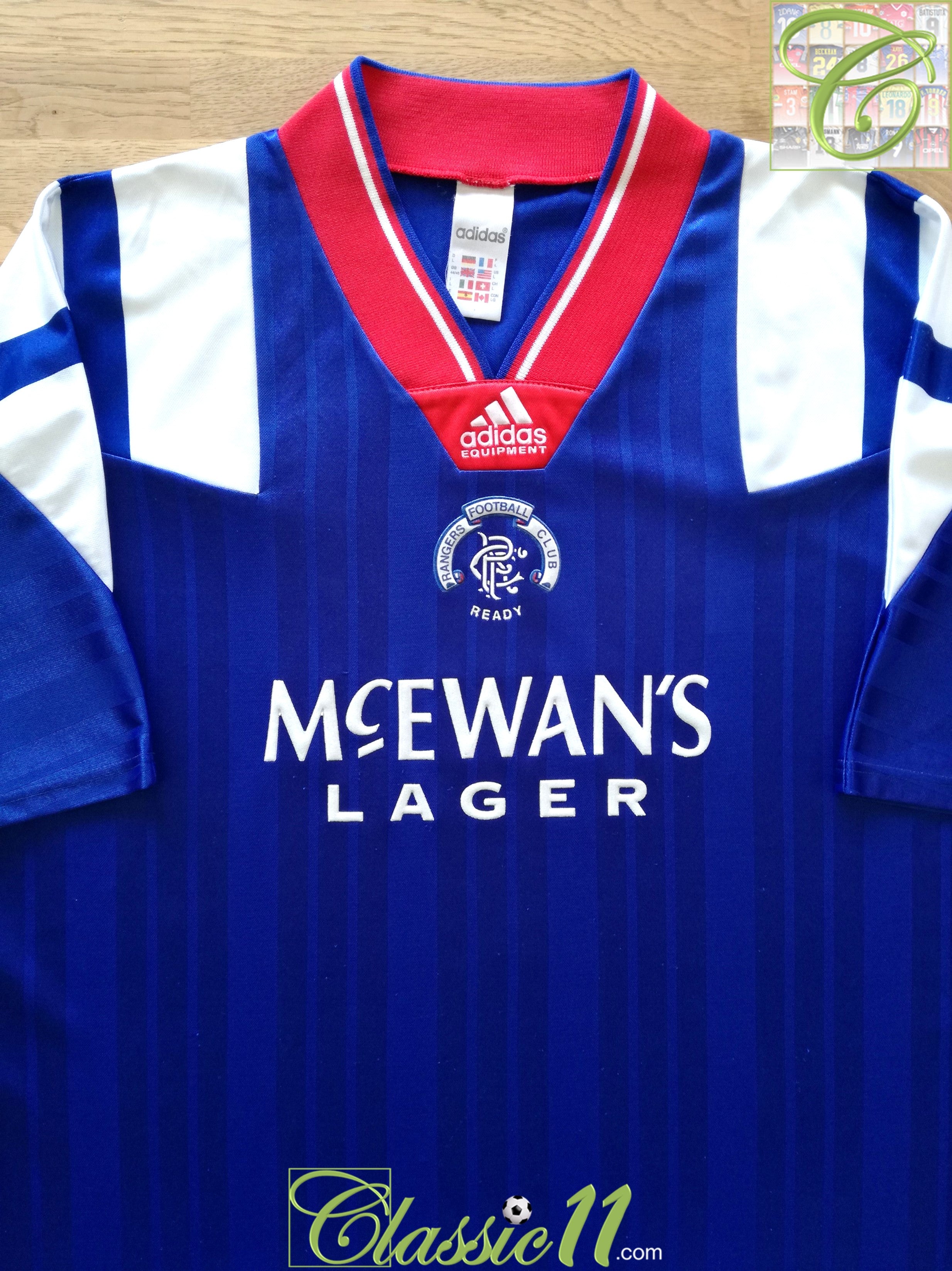 1992/93 Rangers Home Football Shirt (L)