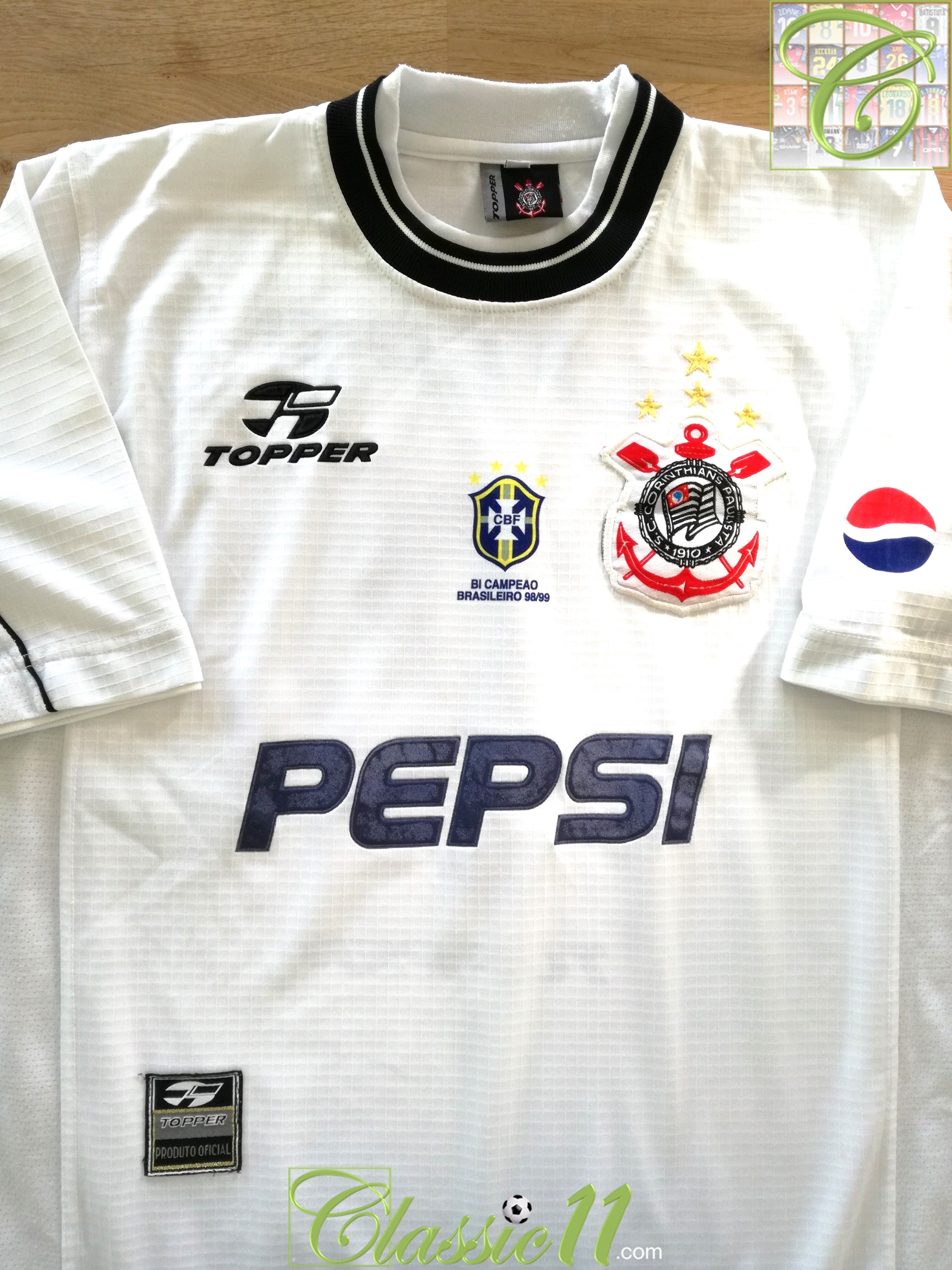 2000 Corinthians Home Football Shirt (LuizÃ£o) #9 (XL)