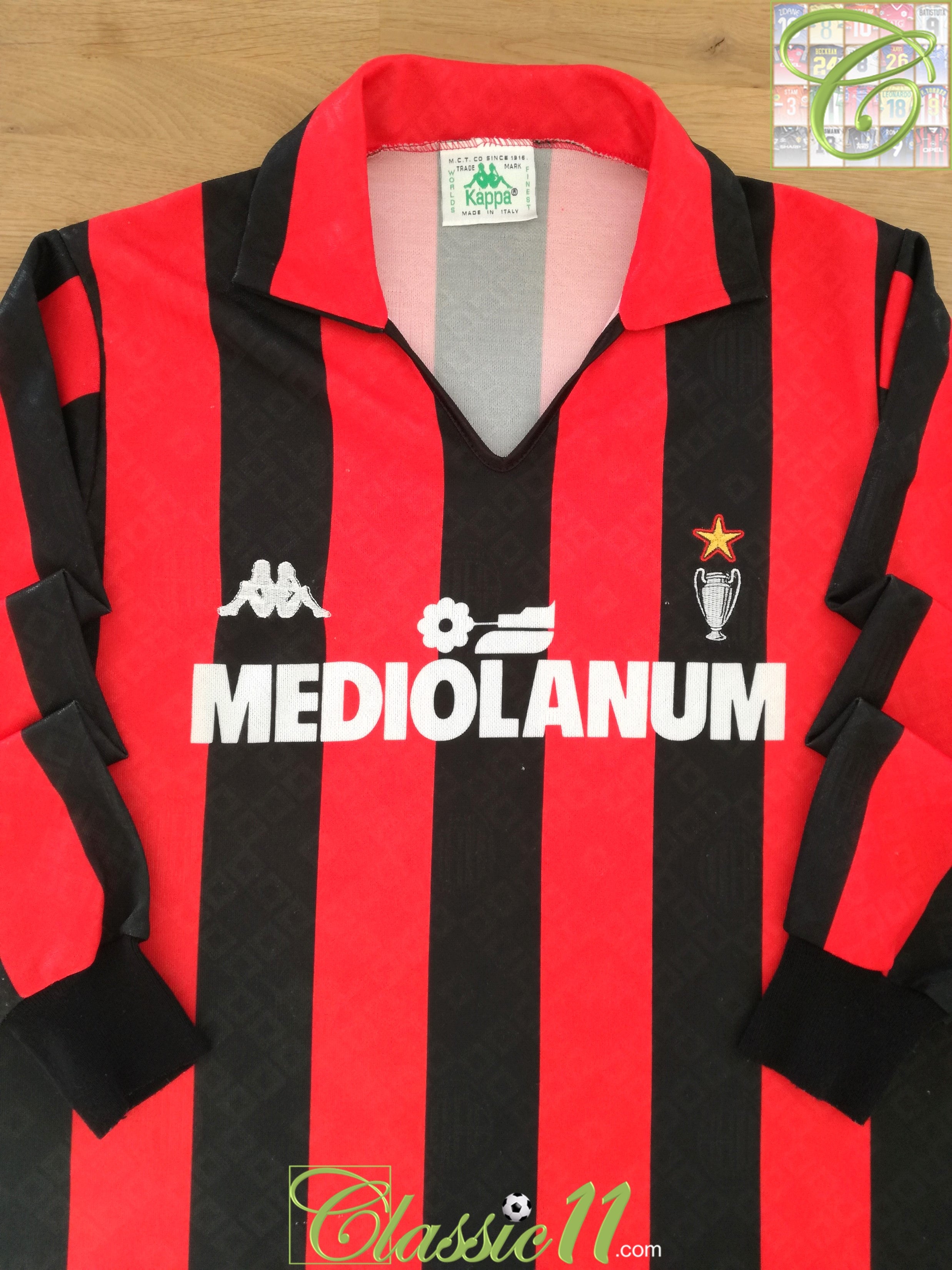 AC MILAN 88/89 HOME LONG SLEEVE RETRO FOOTBALL SHIRT - My Retro Jersey