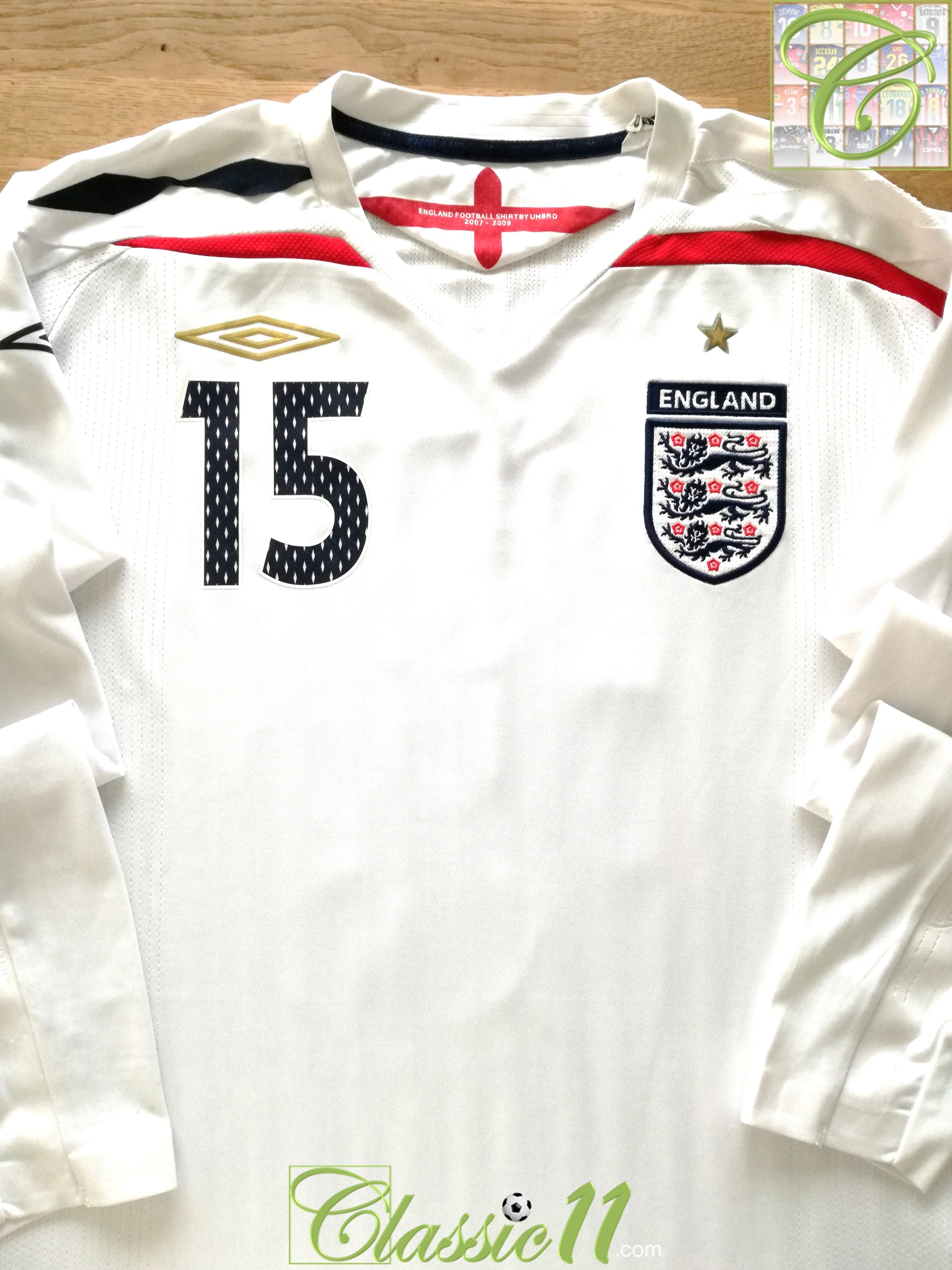 2007/08 England Home Football Shirt. Carrick #15 (XL)