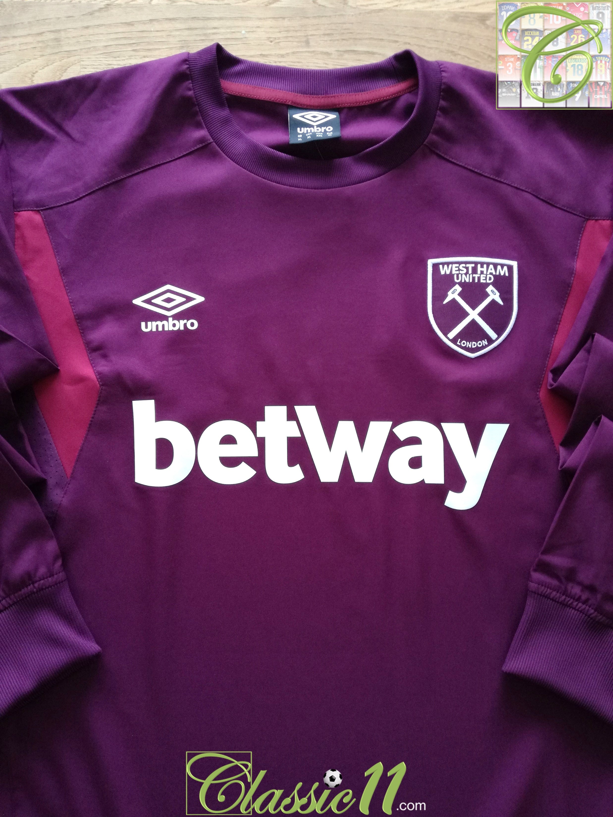 2017/18 West Ham Football Training Drill Top / Umbro Soccer Jersey