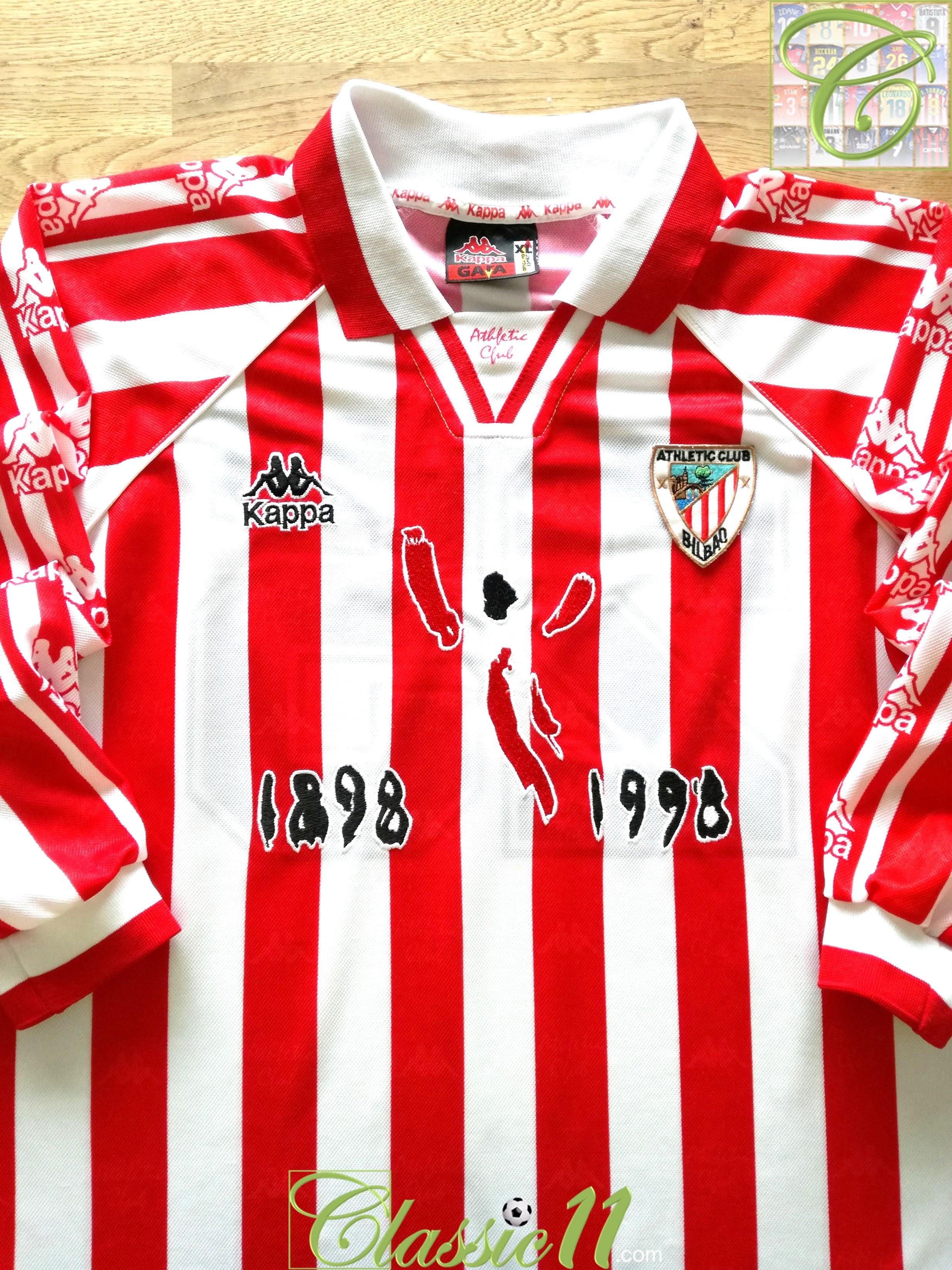 1997/98 Athletic Bilbao Home Centenary Player Issue Football Shirt #25 (XL)