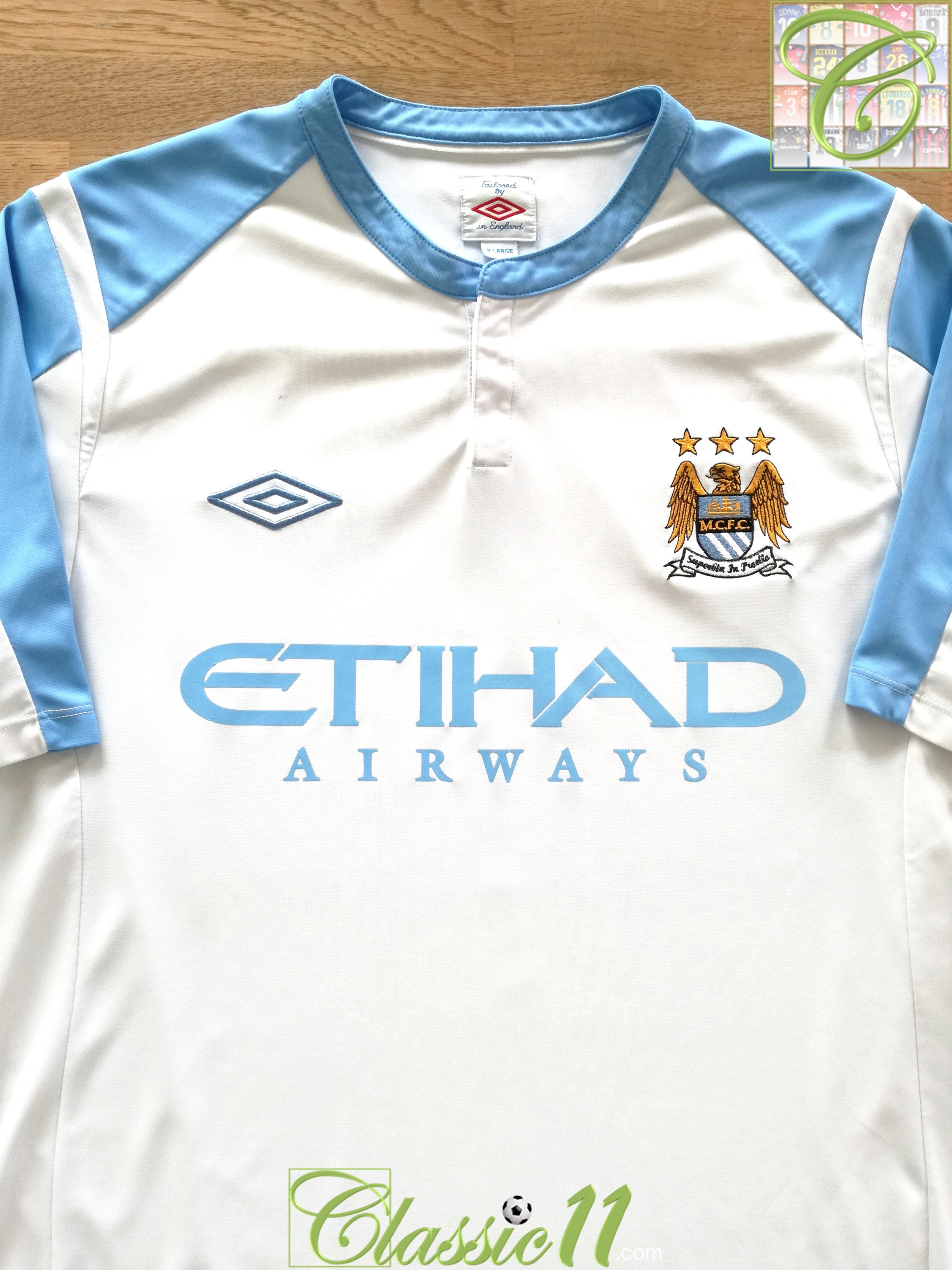 2009/10 Man City Football Training Shirt / Old Umbro Soccer Jersey