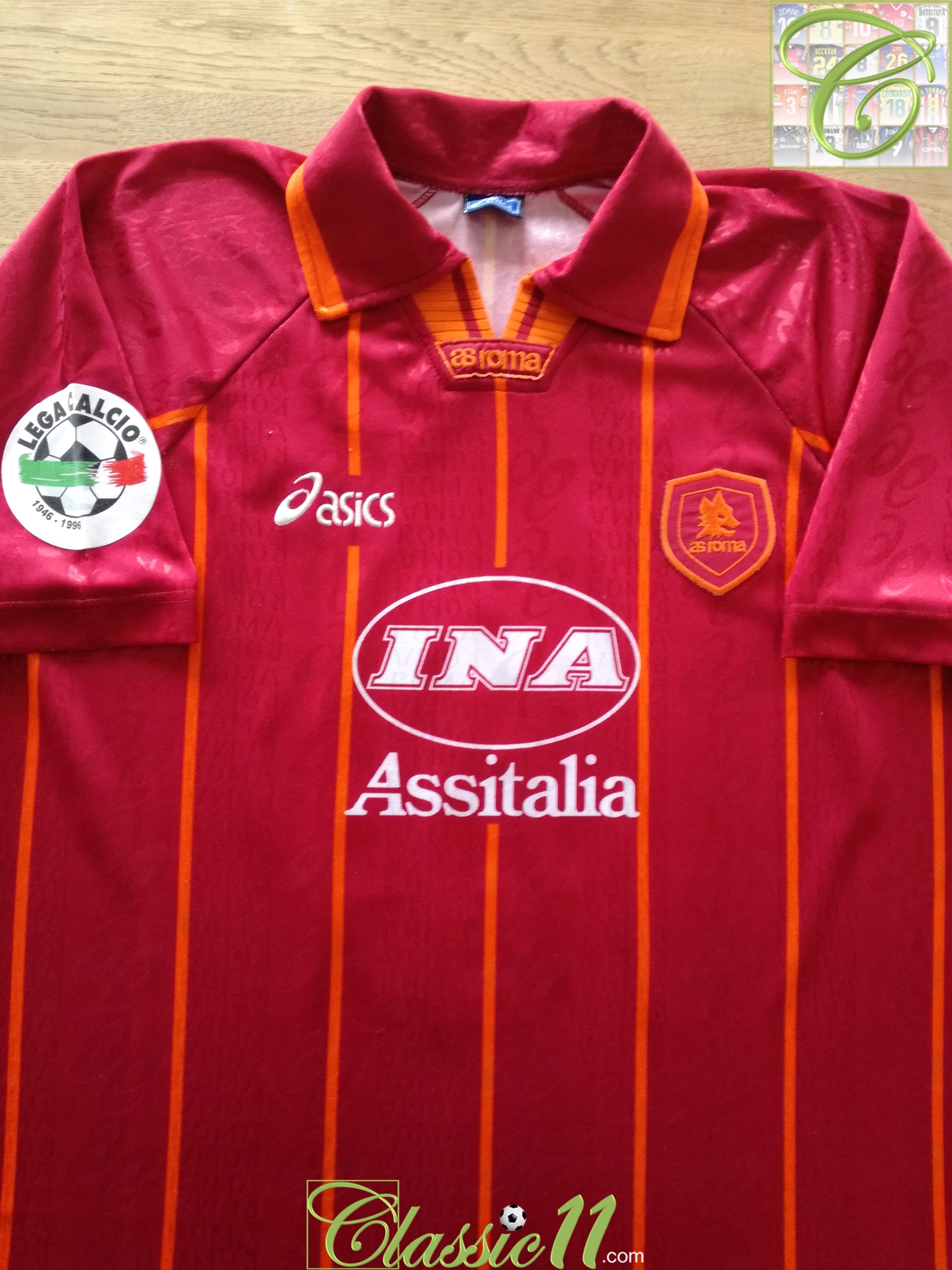 1996/97 Roma Home Serie A Football Shirt Balbo #9 (XL)